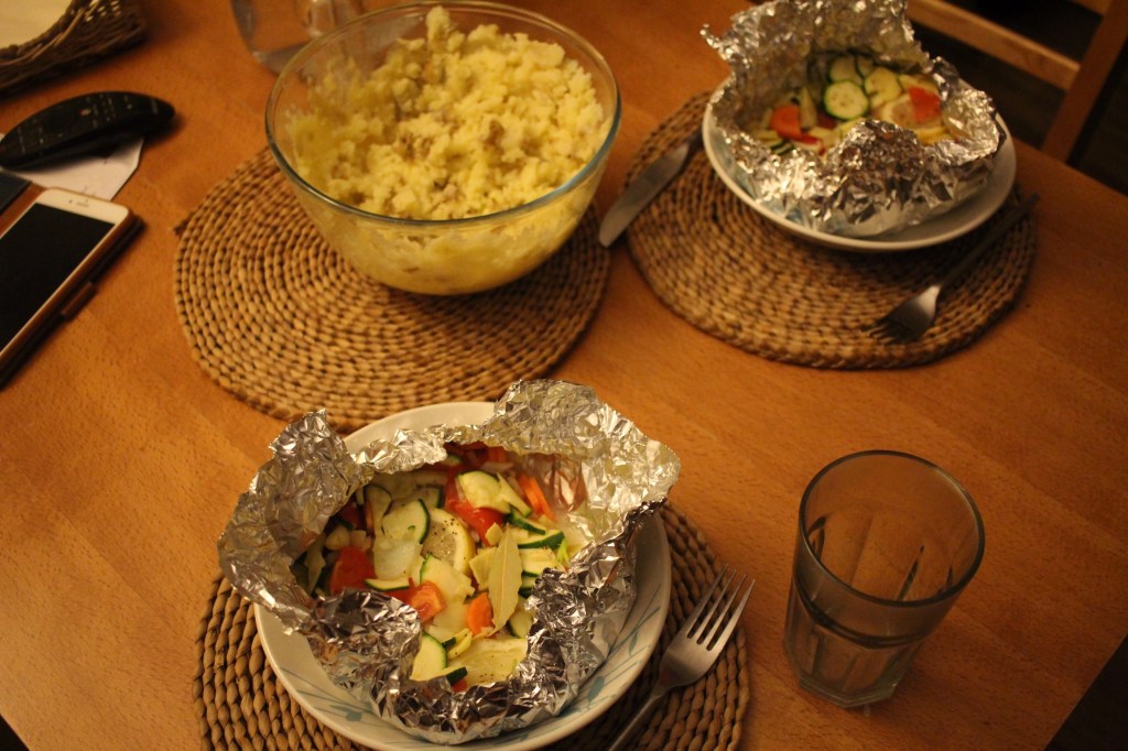 Baked fish and&nbsp;vegetables