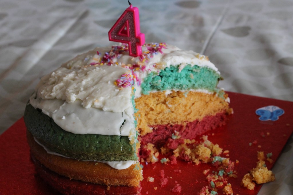 “I want a rainbow cake with sprinkles and butterflies”