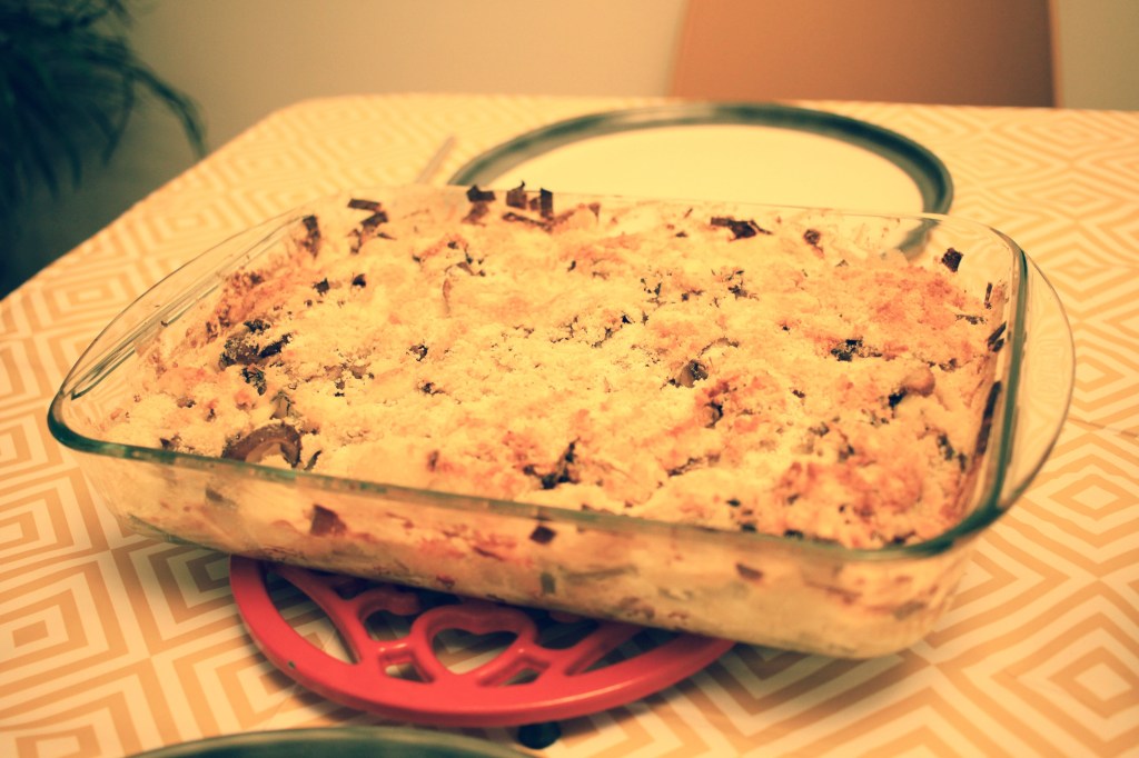 Crispy thyme roasted leek and mushroom pasta&nbsp;bake
