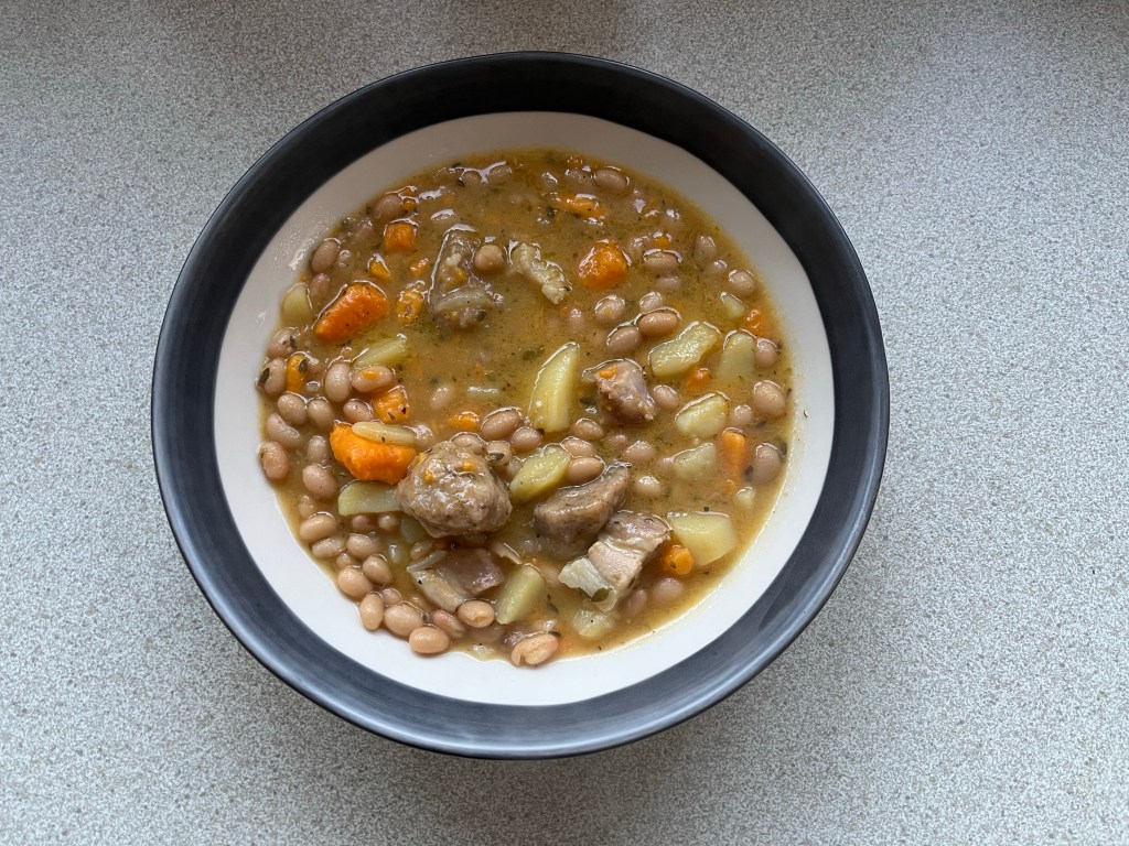 Haricot bean and pork belly&nbsp;stew