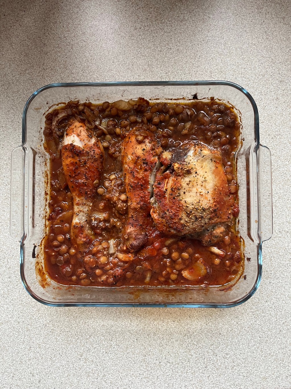 Moroccan style chicken and lentil&nbsp;traybake