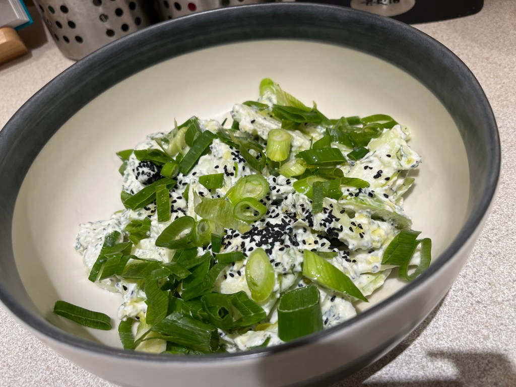 Cucumber, green apple & nigella salad with feta &&nbsp;dill