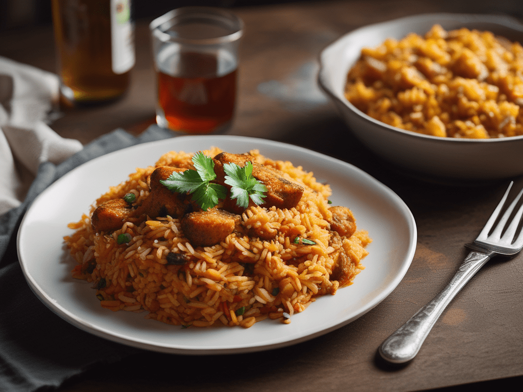 Delicious Jollof Rice with Fried Chicken and Plantain: A Family&nbsp;Favorite