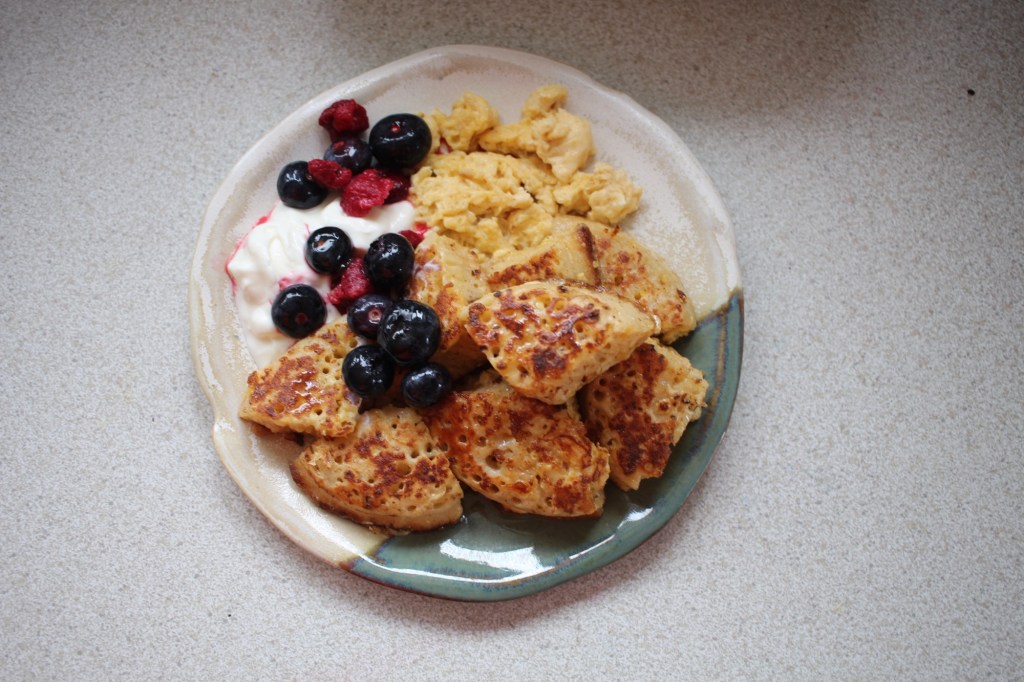 Comforting French Toast Crumpets with Greek Yogurt and&nbsp;Berries