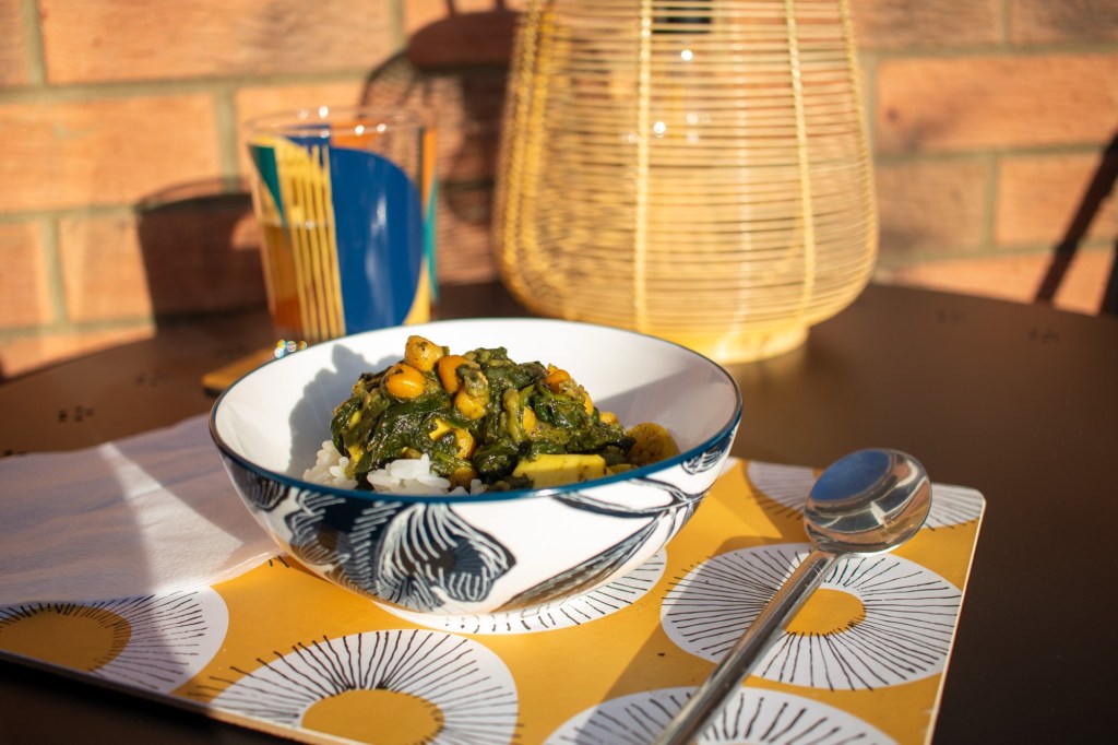 Chickpea, spinach, paneer and preserved lemon&nbsp;stew